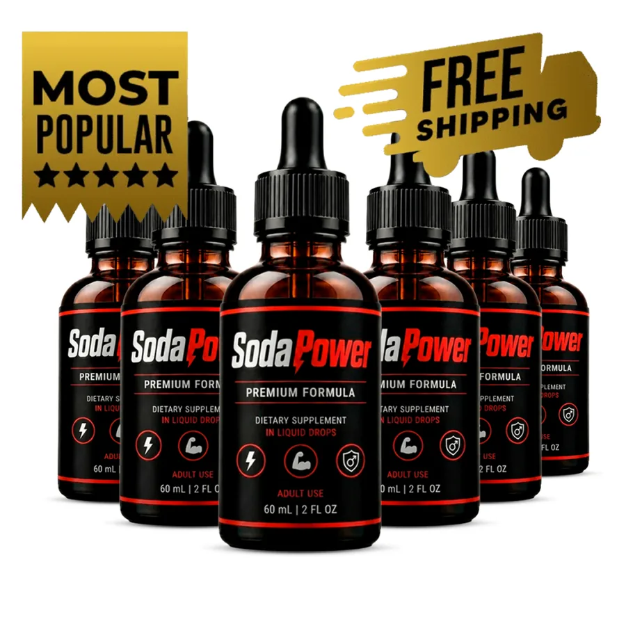 SodaPower six-bottle pack of liquid supplement drops